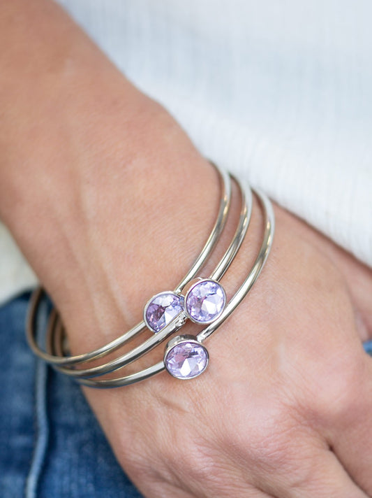 Be All You Can BEDAZZLE Purple Bangle Bracelet