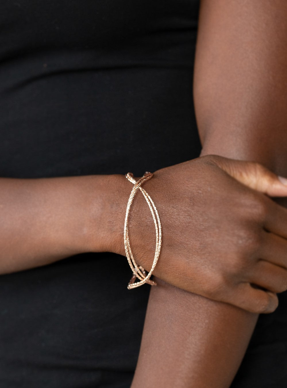 Bending Over Backwards Rose Gold Cuff Bracelet