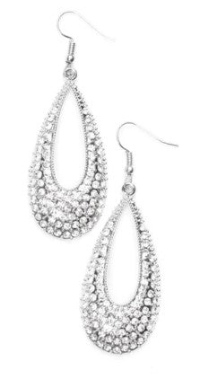 Big-Time Spender White Earrings