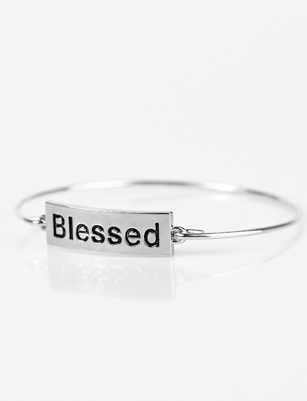 Blessed Silver Bangle Bracelet