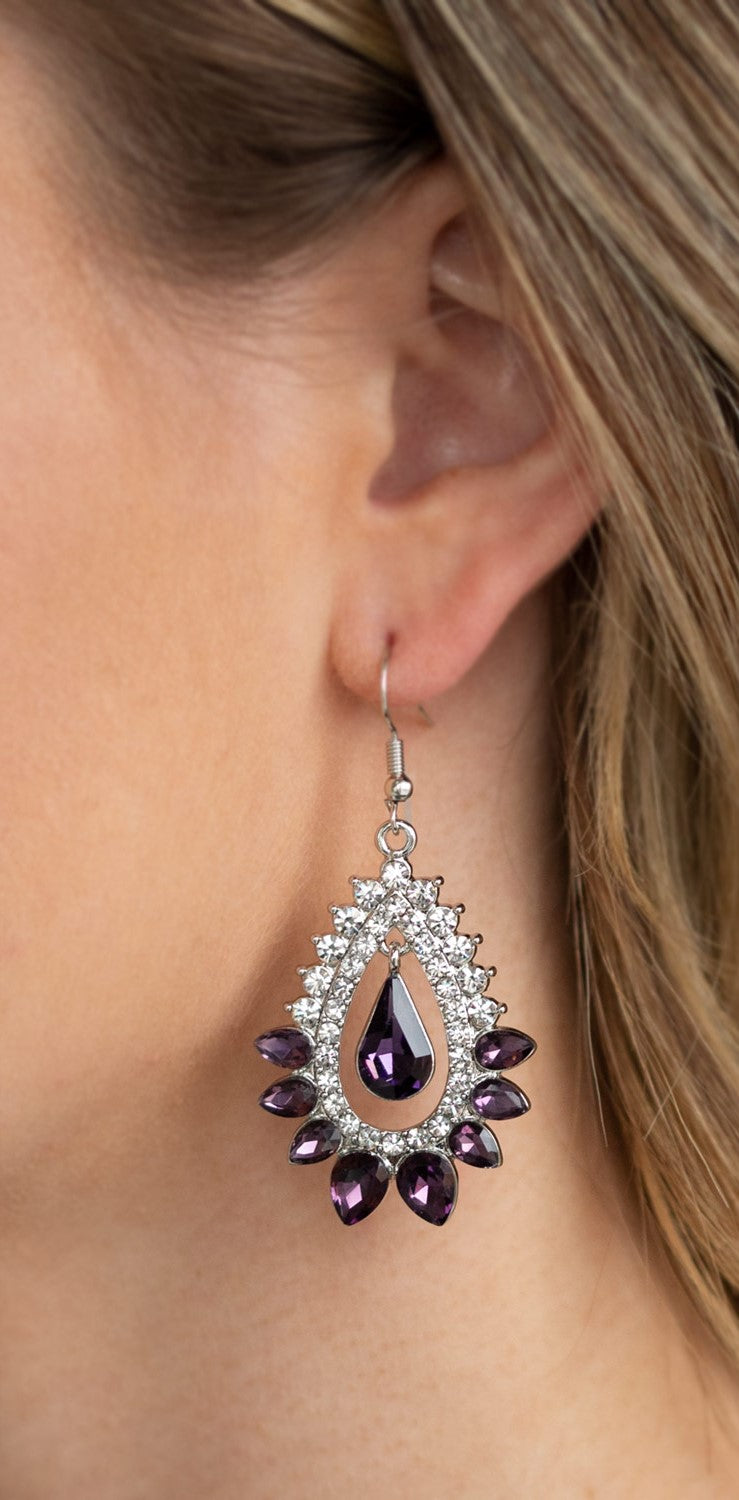 Boss Brilliance Purple Earrings