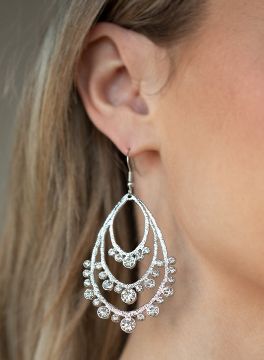 Break Out In TIERS White Earrings