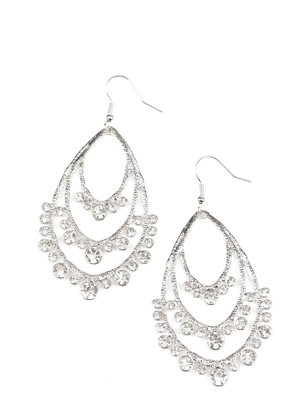 Break Out In TIERS White Earrings