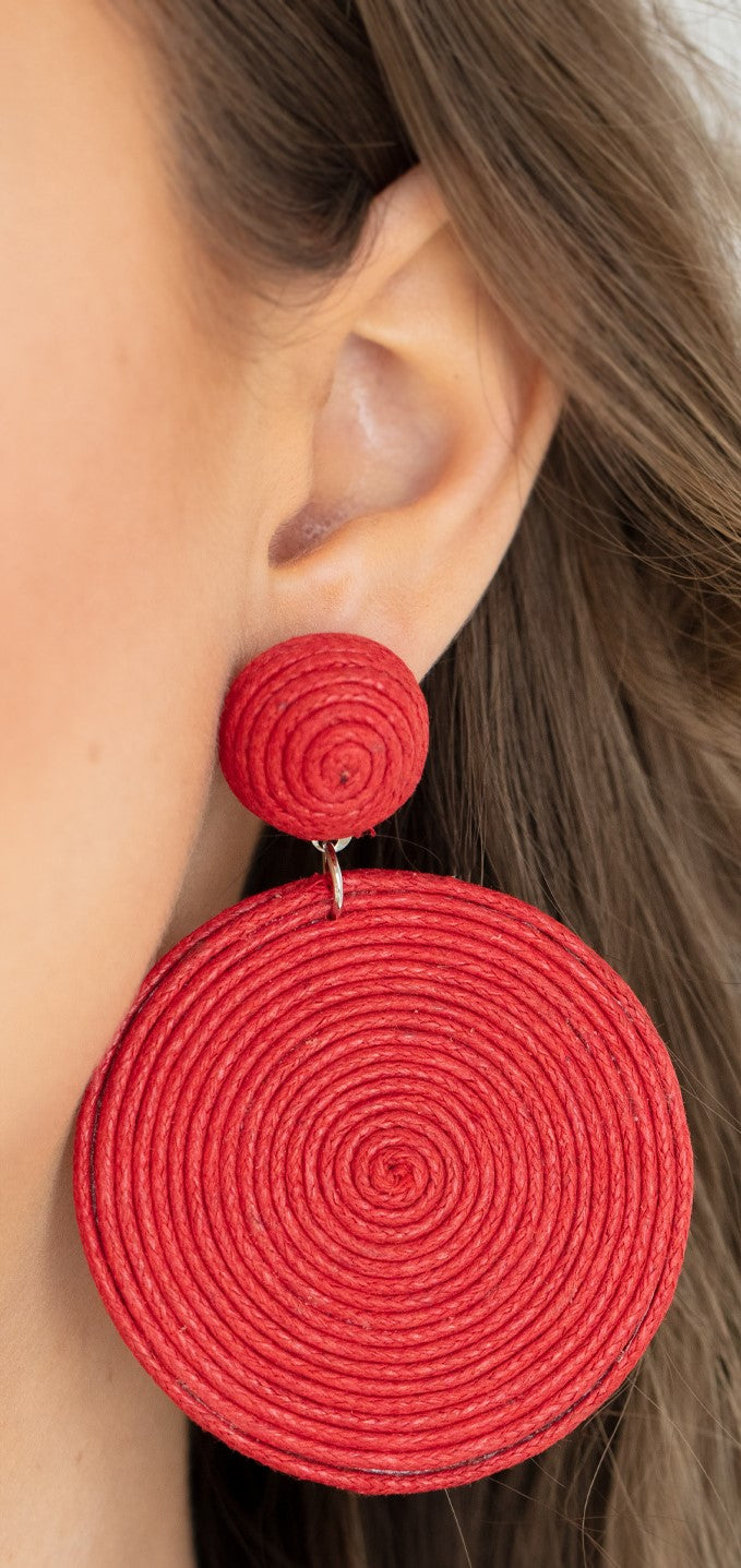 Circulate The Room Red Post Earrings