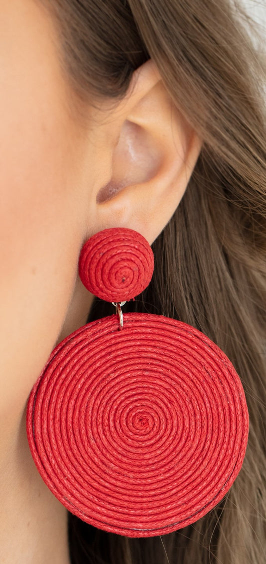 Circulate The Room Red Post Earrings