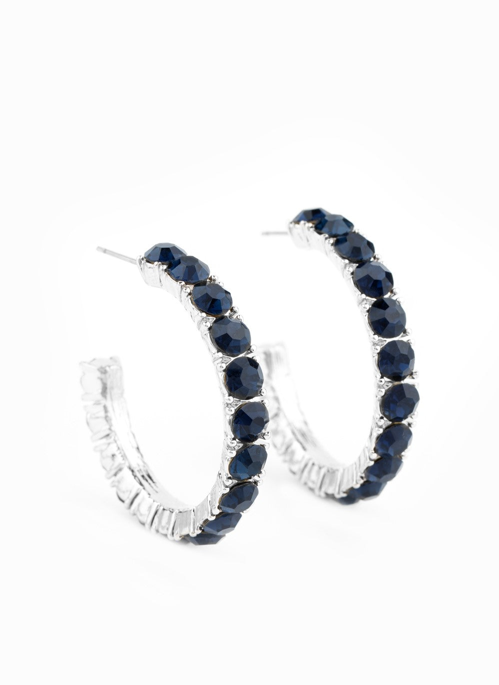 CLASSY Is In Session Blue Hoop Earrings