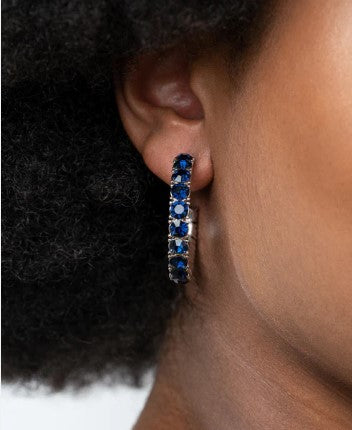 CLASSY Is In Session Blue Hoop Earrings