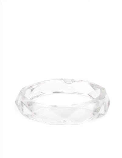 Clear-Cut Couture White Bangle Bracelet