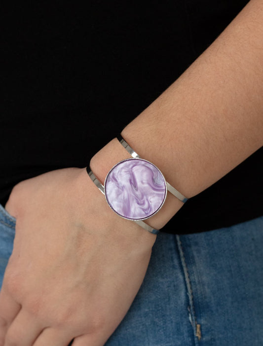 Colorful Cosmos Purple Cuff Bracelet