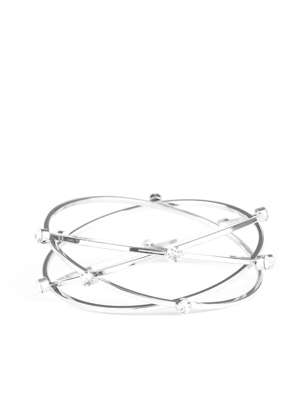 Cosmic Sparkle White Bangle Bracelet