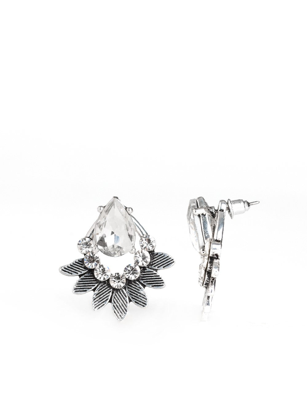 Crystal Canopy White Post Earrings