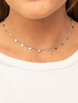 Cupid's Cutest Valentine Silver Choker