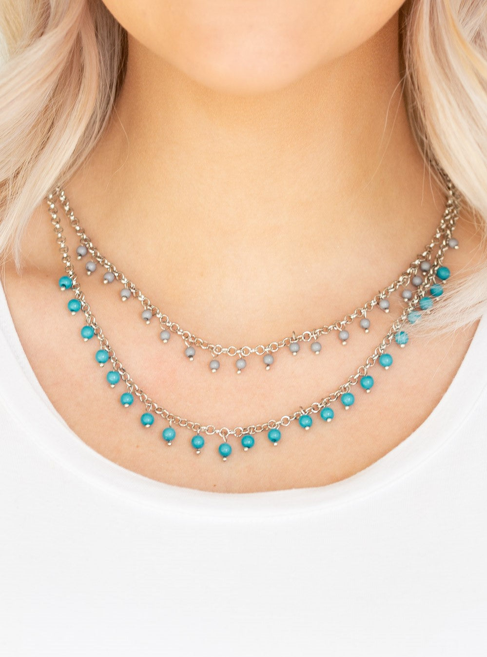 Dainty Distraction Blue Necklace