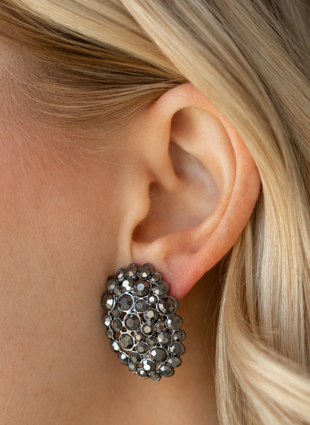 Daring Dazzle Black Post Earrings