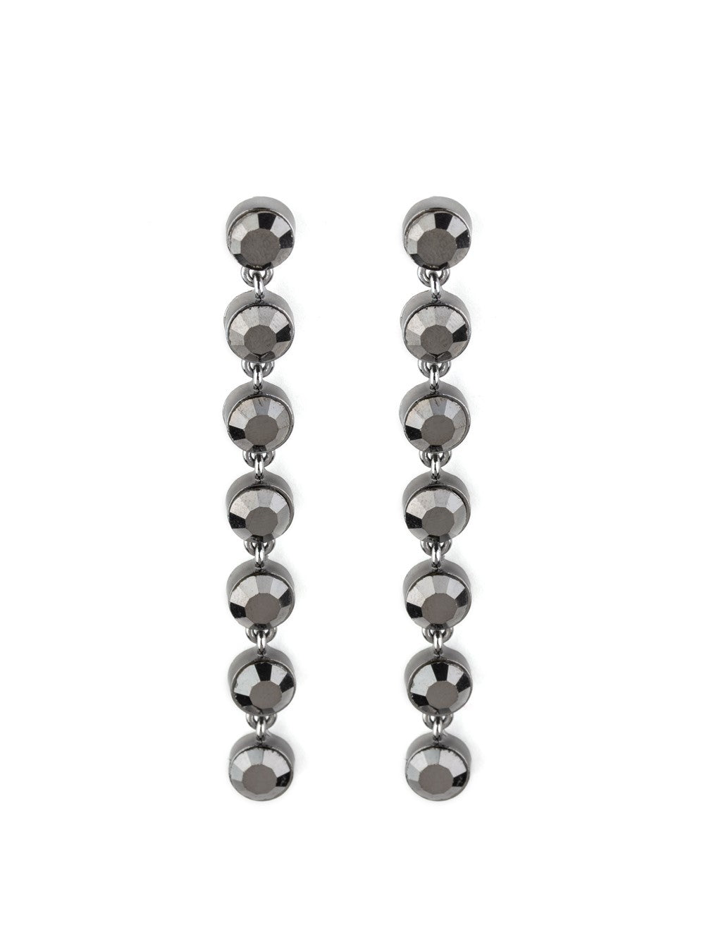 Dazzling Debonair Black Post Earrings