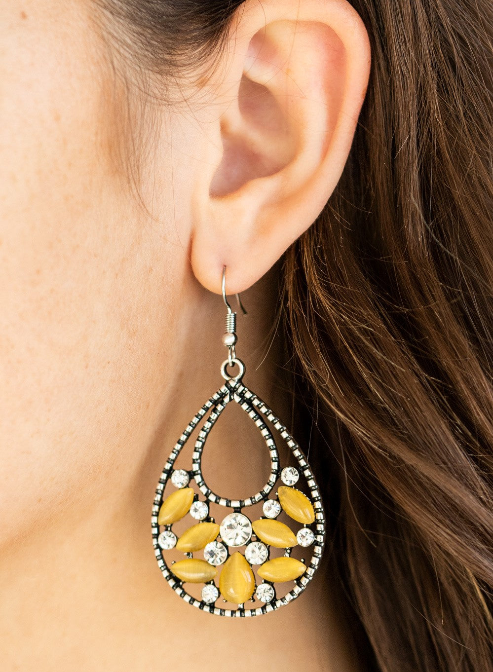 Dewy Dazzle Yellow Earrings