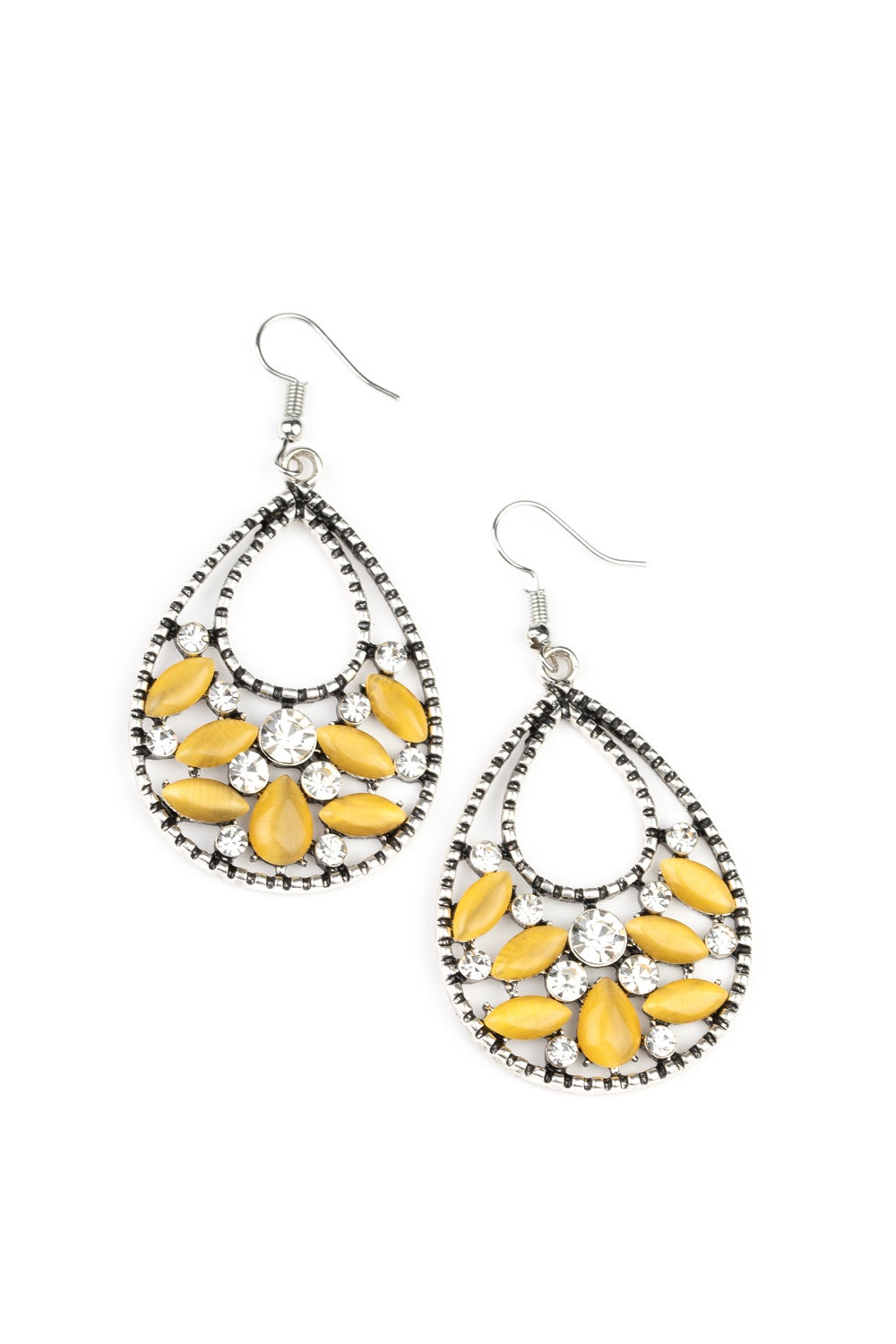 Dewy Dazzle Yellow Earrings