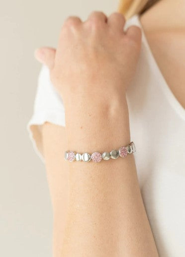 Dimensional Dazzle Pink Stretch Bracelet