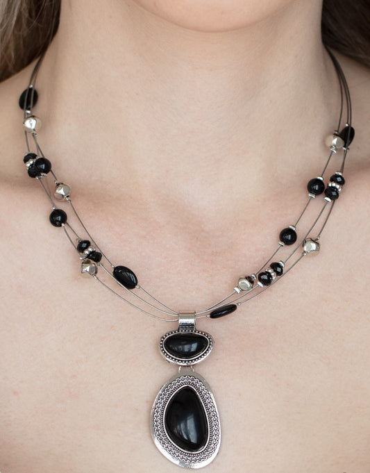 Discovering New Destinations Black Necklace