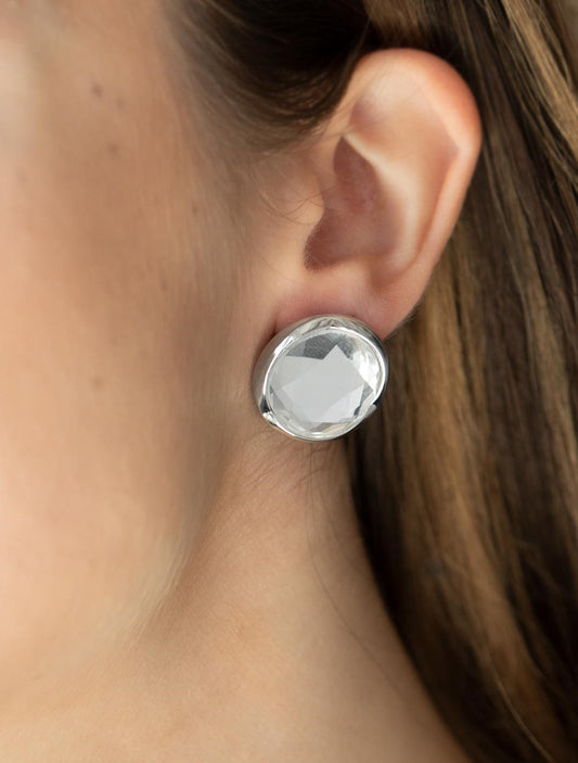 Double-Take Twinkle White Post Earrings