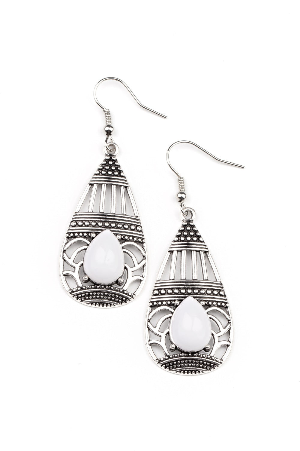 Eastern Essence White Earrings