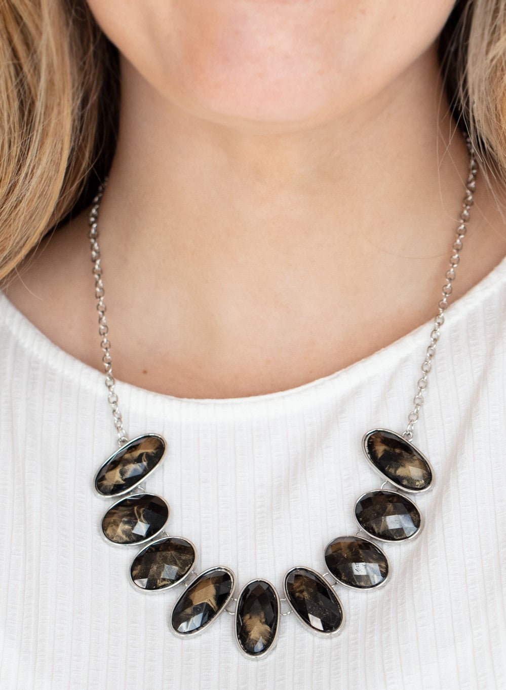 Elliptical Episode Brown Necklace