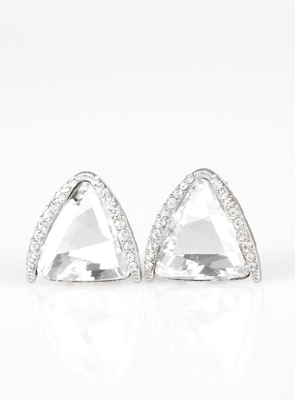 Exalted Elegance White Post Earrings