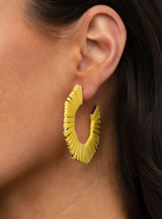 Fabulously Fiesta Yellow Earrings