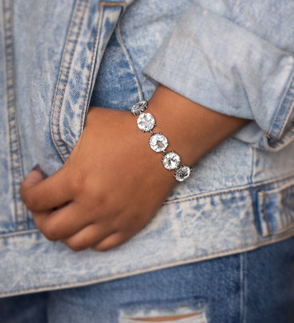 Fabulously Flashy White Bracelet