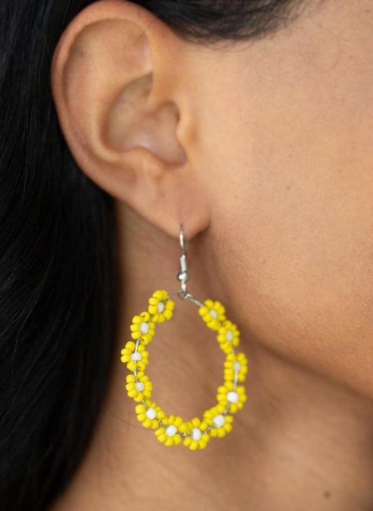 Festively Flower Child Yellow Earrings