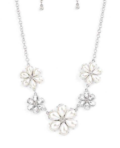 Fiercely Flowering White Necklace