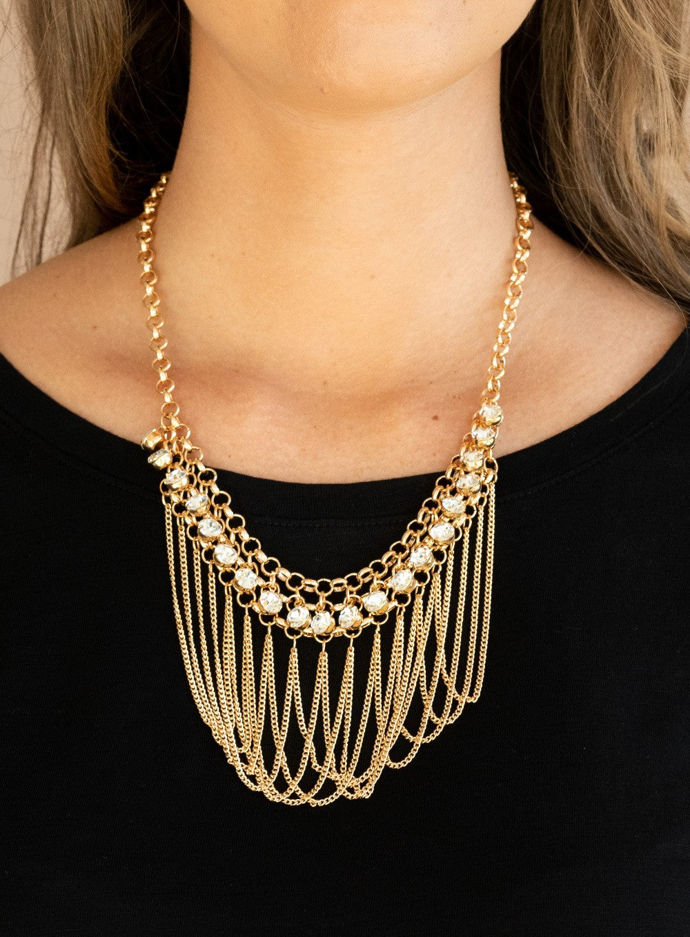 Flaunt Your Fringe Gold Necklace