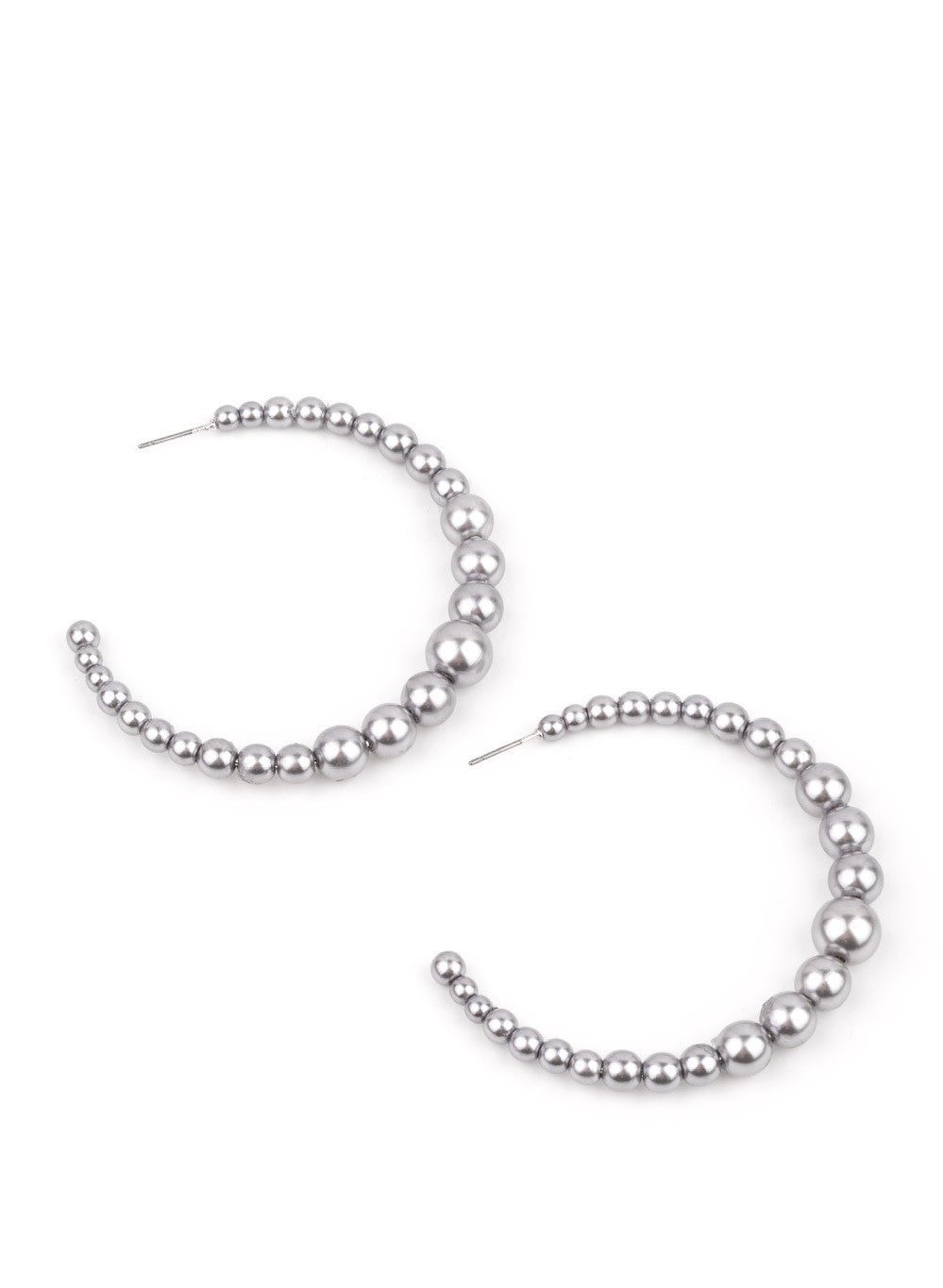 Glamour Graduate Silver Hoop Earrings