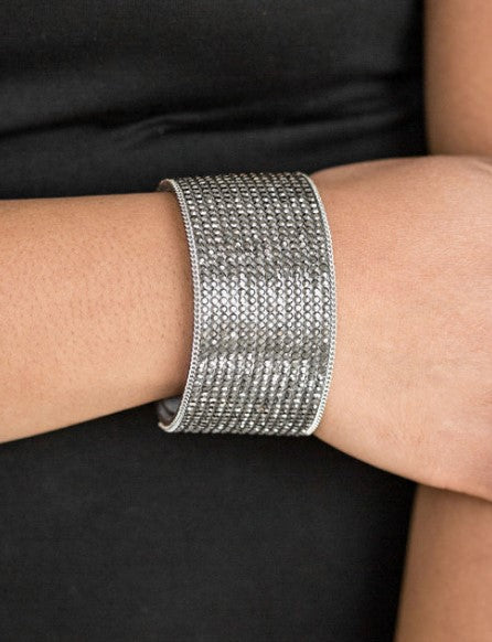 Glitter Gossip Silver Single Wrap Bracelet