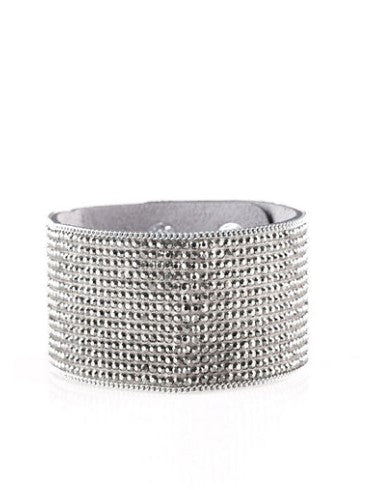 Glitter Gossip Silver Single Wrap Bracelet