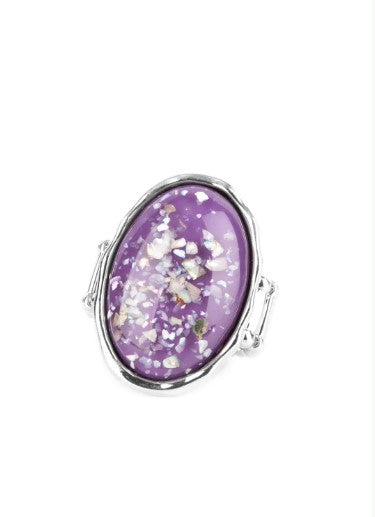 Glittery With Envy Purple Flecked Ring