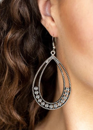 Glitz Fit Silver Earrings