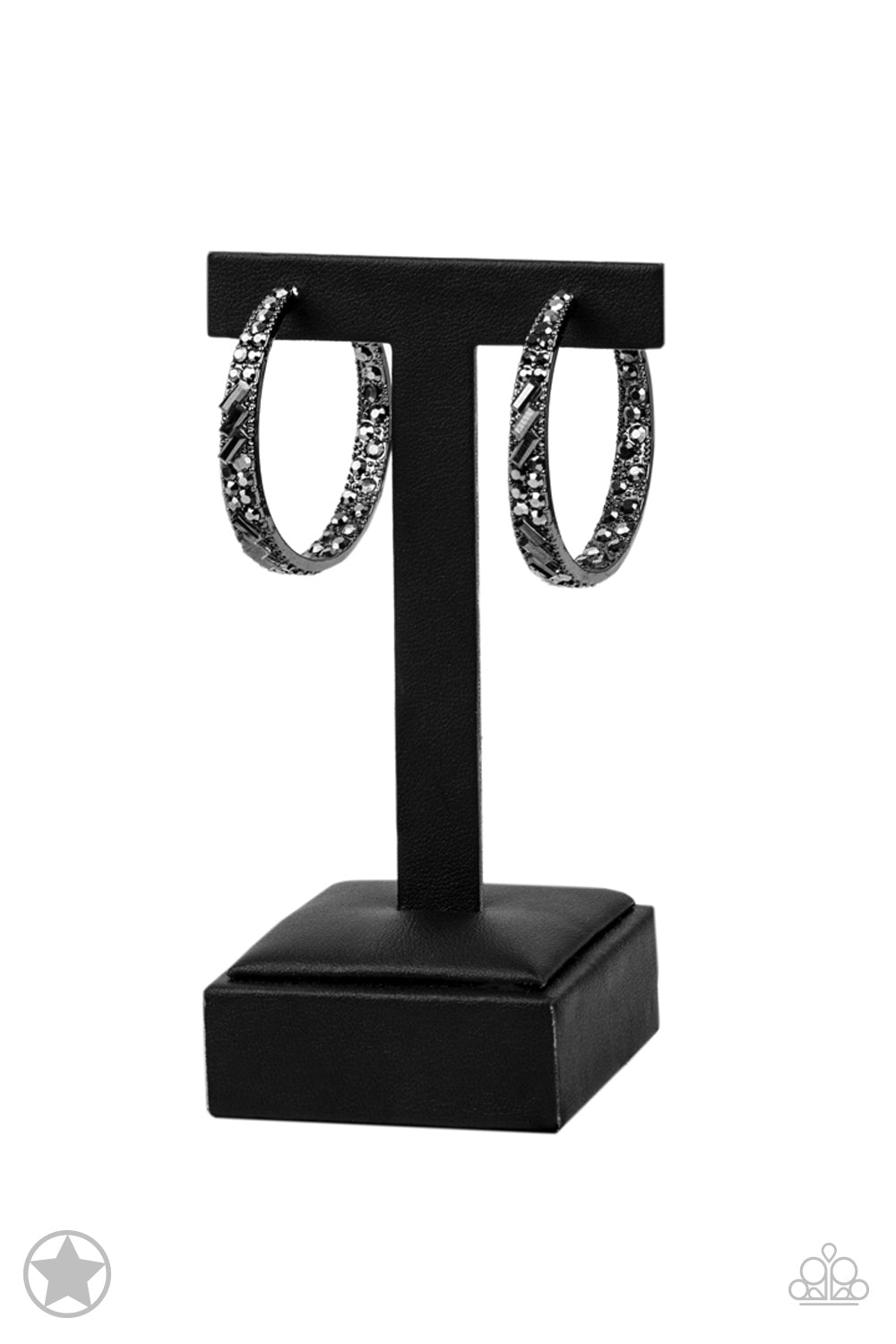 GLITZY By Association Black Hoop Earrings