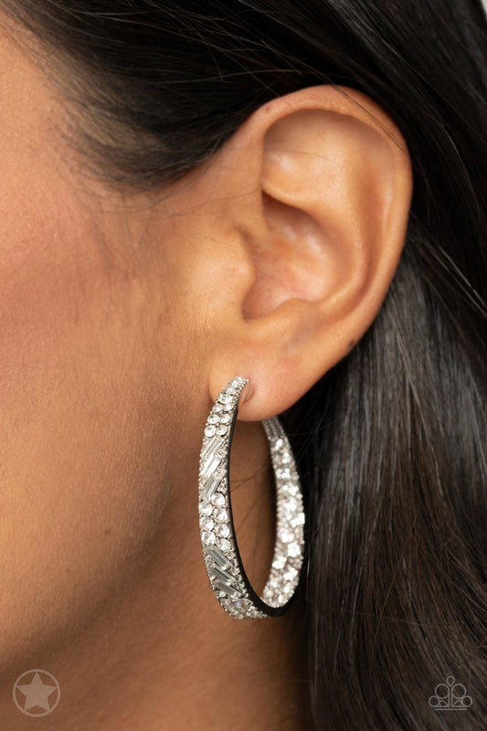 GLITZY By Association White Hoop Earrings