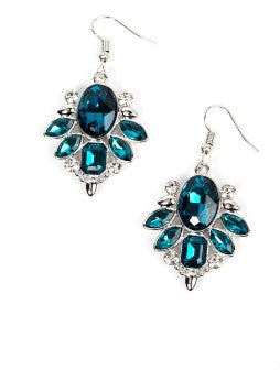 Glitzy Go-Getter Blue Earrings