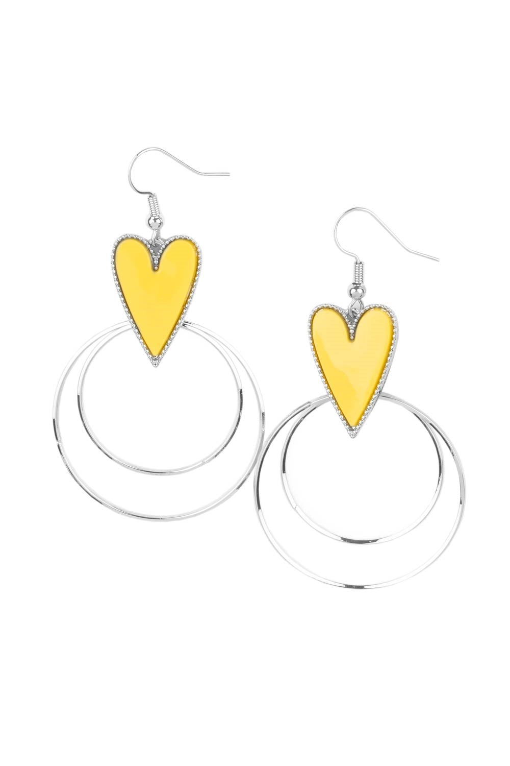 Happily Ever Hearts Yellow Earrings