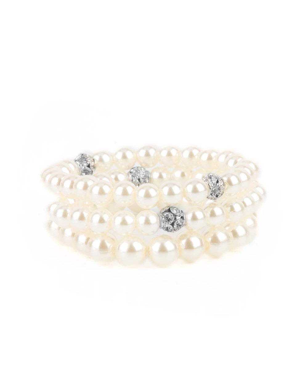 Here Comes the Heiress White Stretch Bracelet