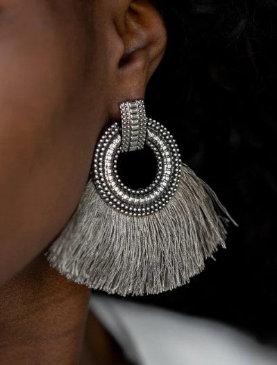 I Am Spartacus Silver Fringe Earrings