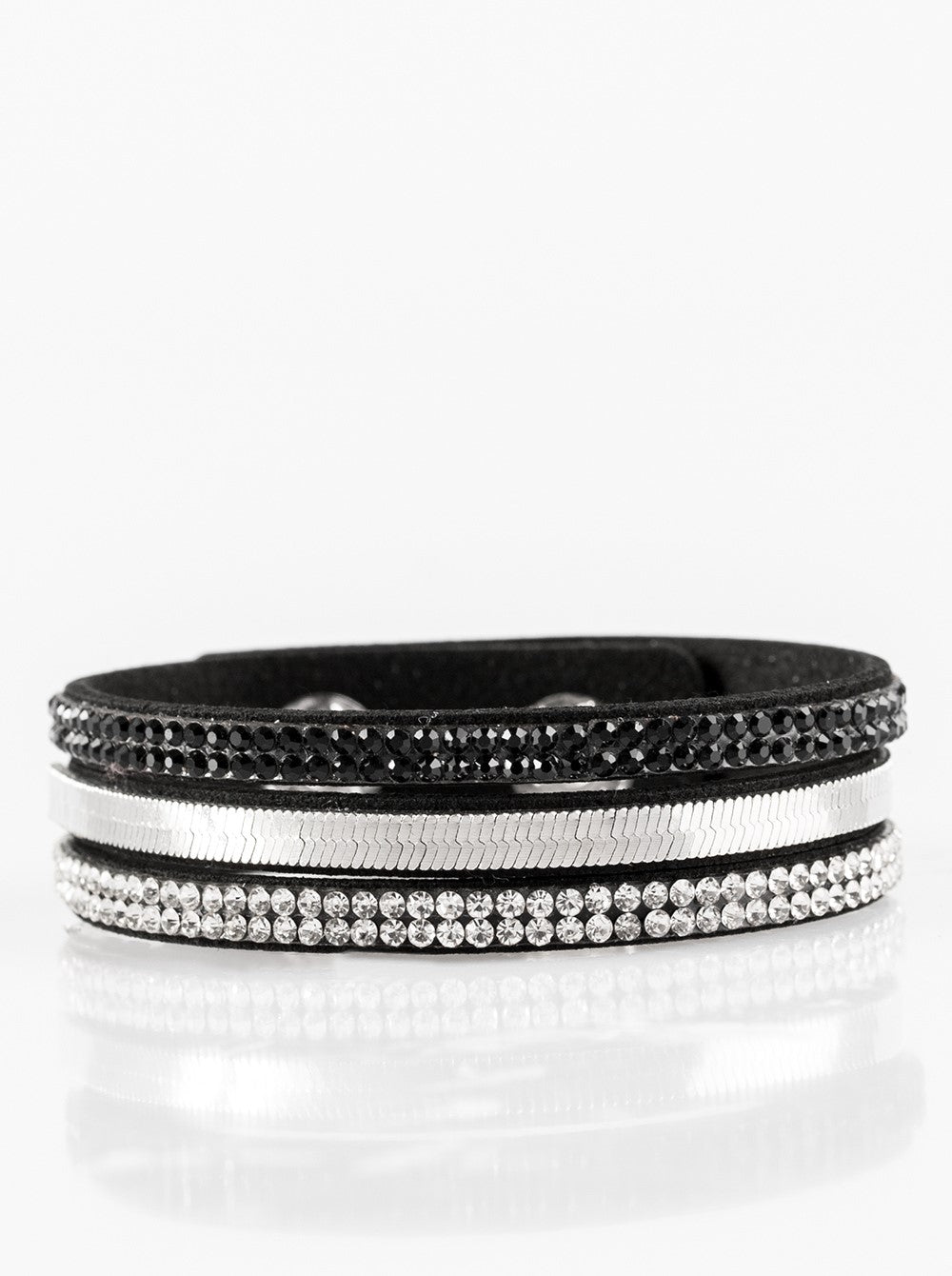 I Mean Business Black Single Wrap Bracelet