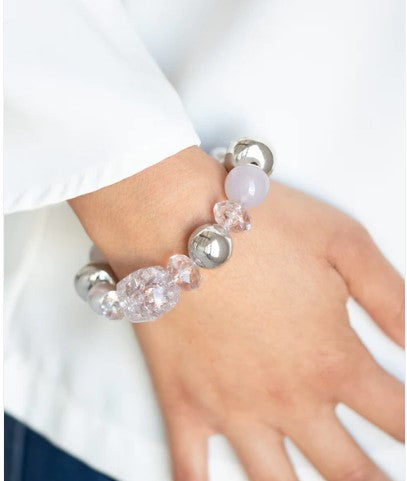 Ice Ice-Breaker Silver Stretch Bracelet