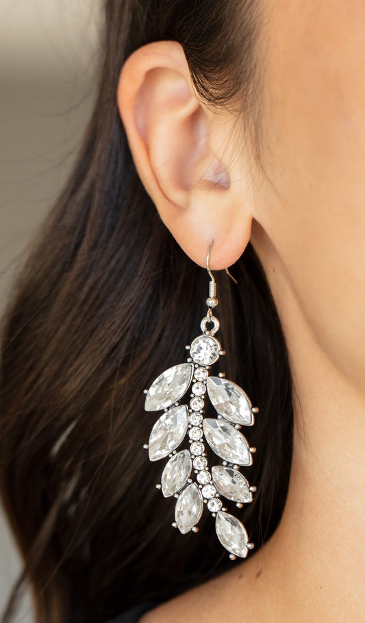 Ice Garden Gala White Earrings