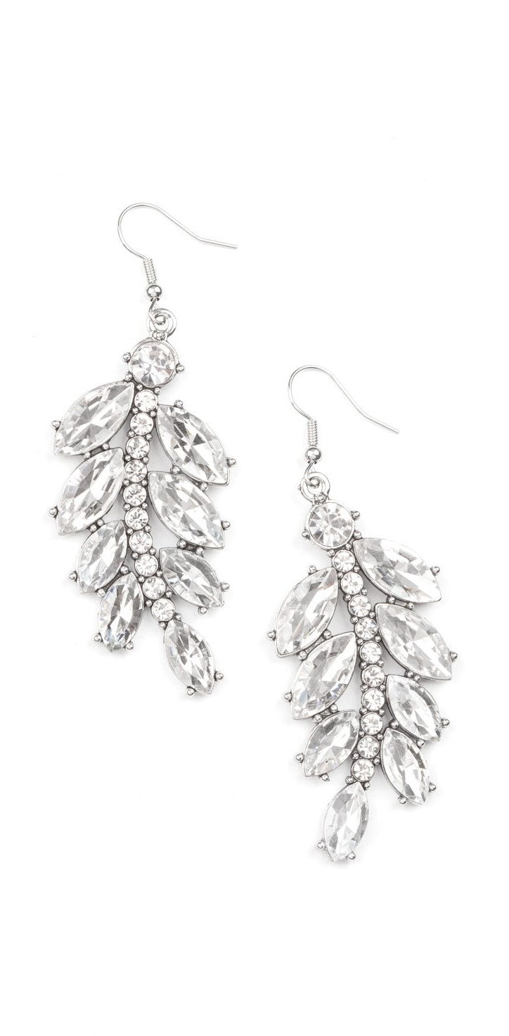 Ice Garden Gala White Earrings