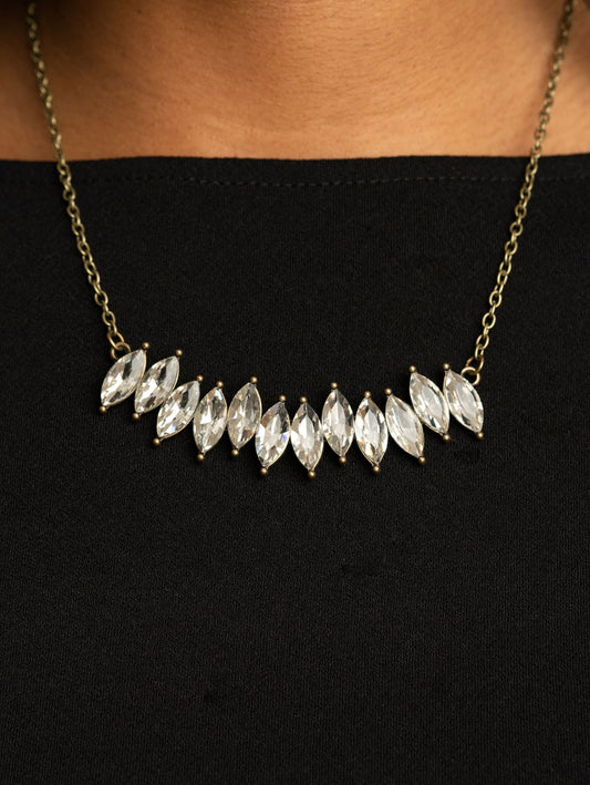 Icy Intensity Brass Necklace