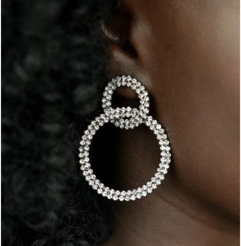 Intensely Icy Black Post Earrings