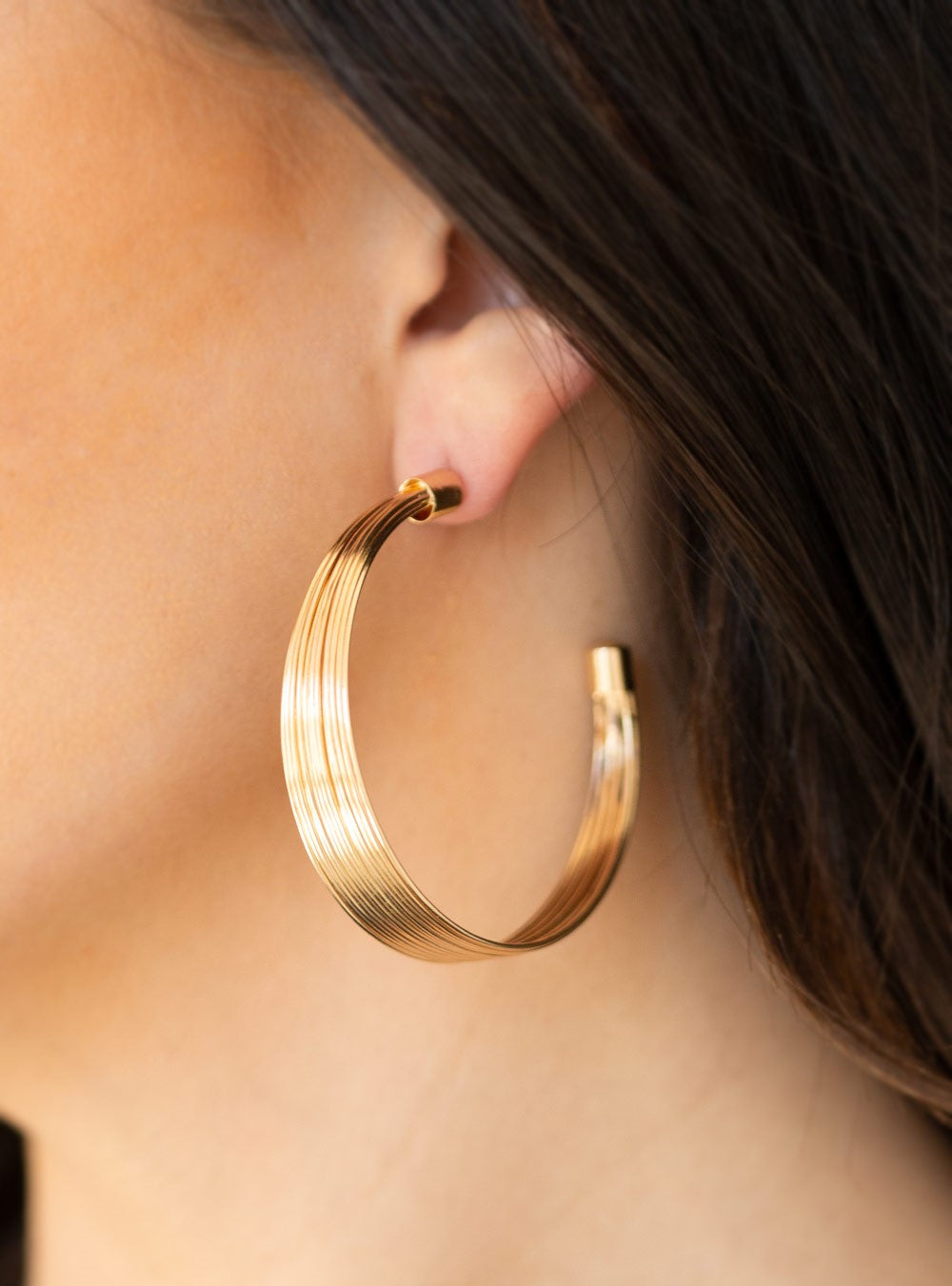 Live Wire Gold Hoop Earrings